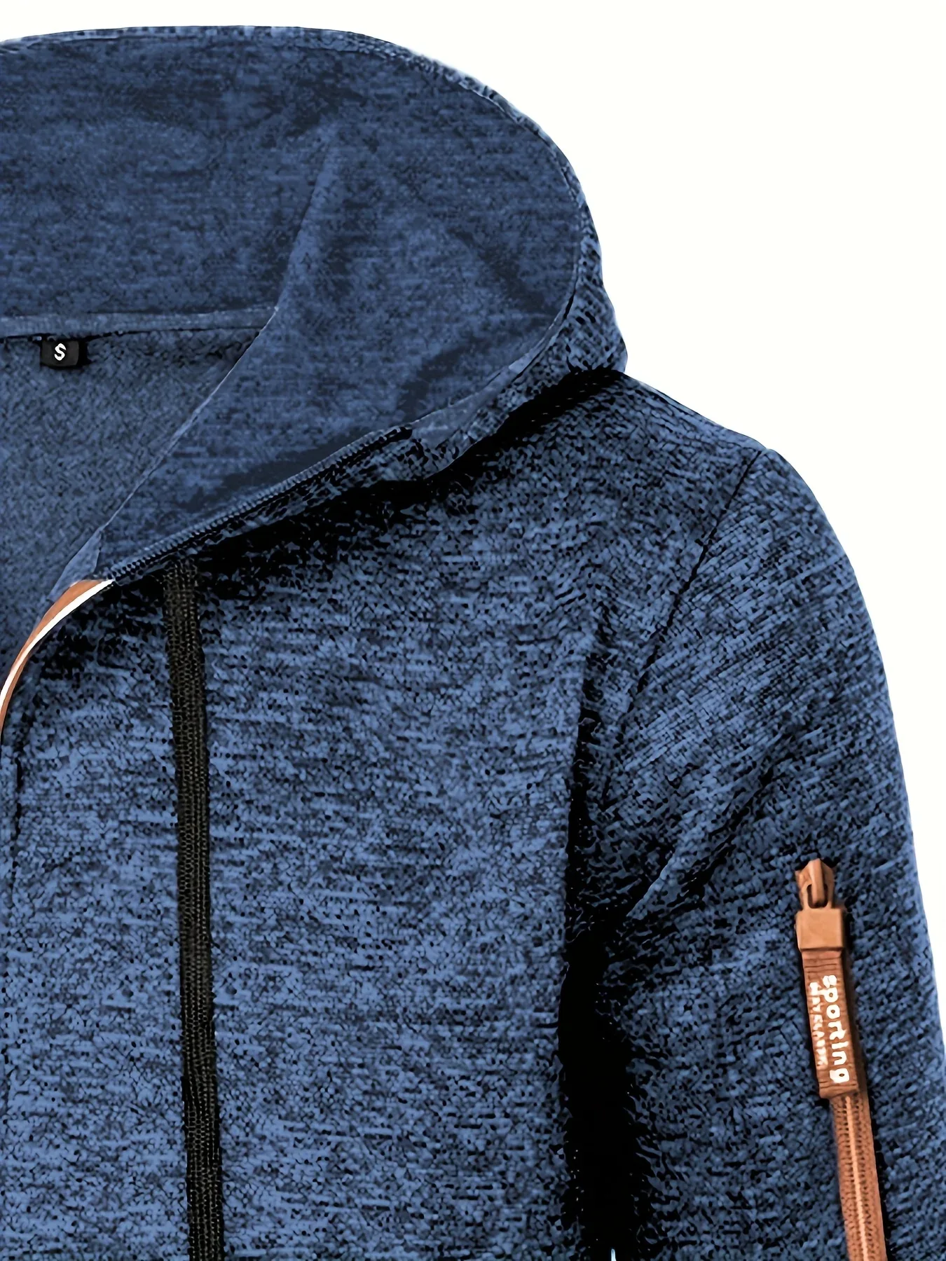 Men'S Hooded Zip-Up Sweater Jacket - Long Sleeve Thin Fleece-Lined Casual Outerwear with Front Pockets, Solid Black, Regular Fit for Fall & Winter, Autumn Winter Apparel | Hooded Sweater | Zippered Jacket, Knit, Men Hoodie Zi - Image 13