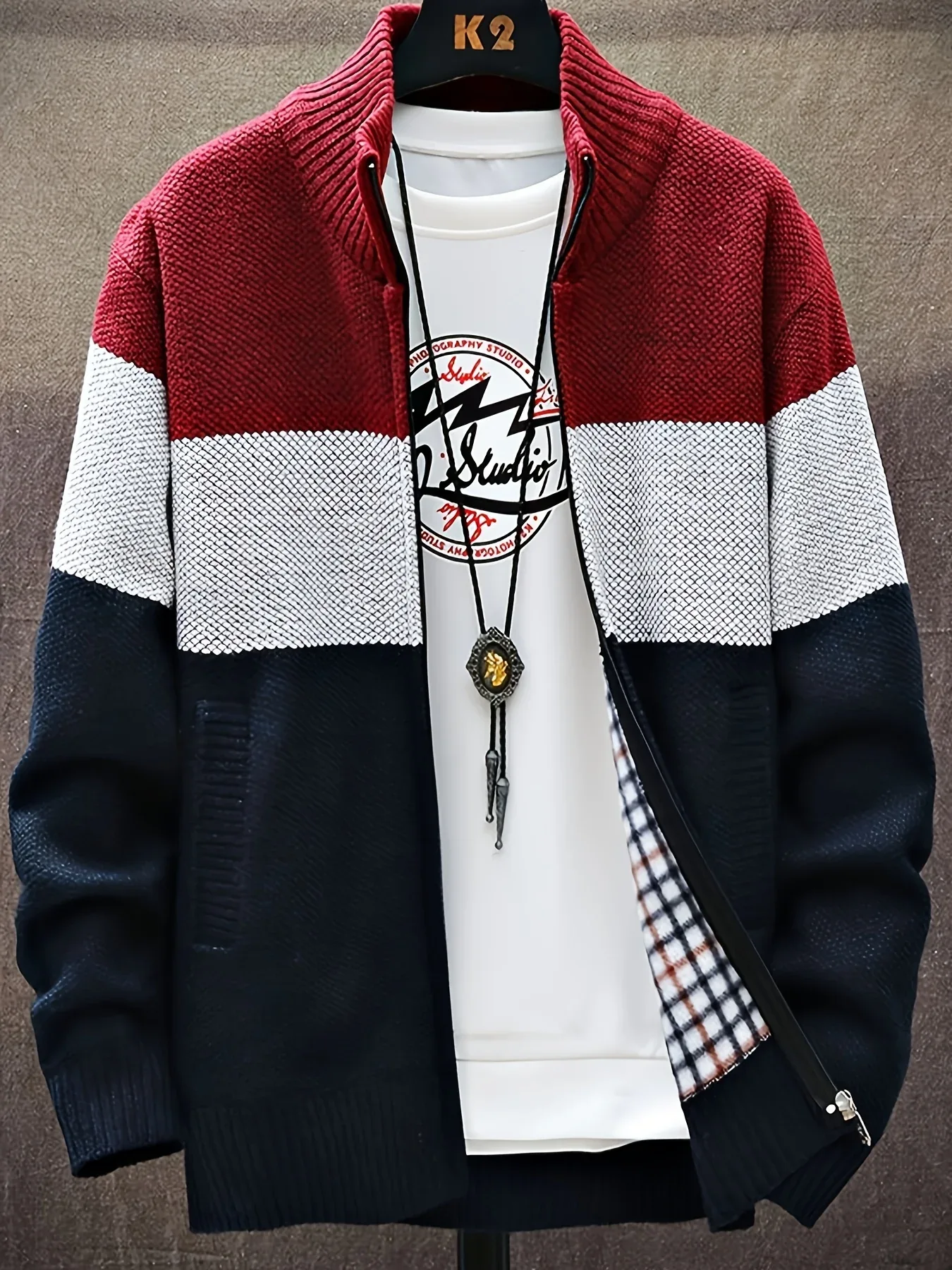 Men'S Knitted Cardigan with a Stand-Up Collar, a Casual And Stylish Outerwear. - Image 4