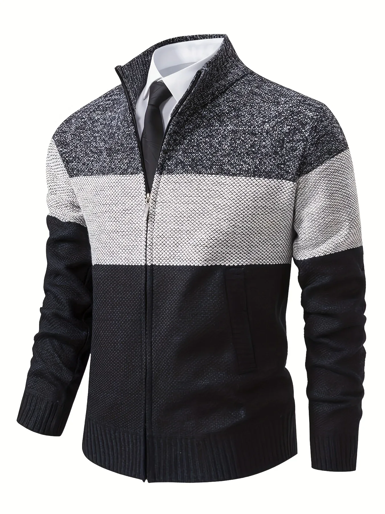 Men'S Knitted Cardigan with a Stand-Up Collar, a Casual And Stylish Outerwear. - Image 5