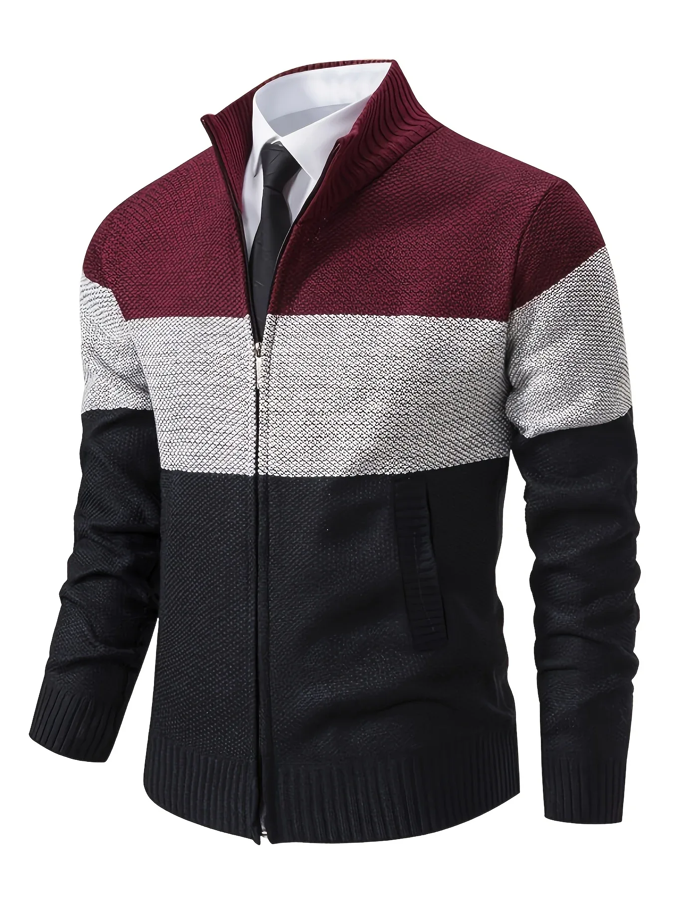 Men'S Knitted Cardigan with a Stand-Up Collar, a Casual And Stylish Outerwear. - Image 7