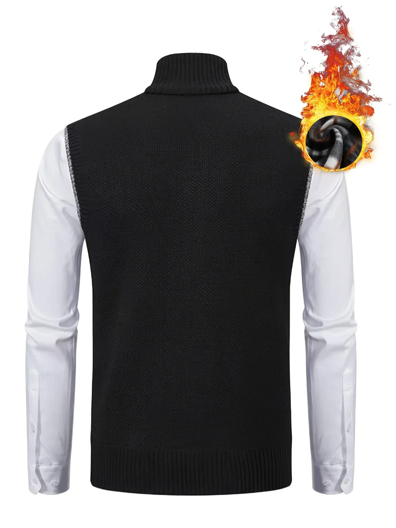 Men's Sleeveless Zip-Front Vest Jacket - Elegant Short-Sleeve Blazer with Collar & Real Pockets, Machine Washable Tailored Fit for Office, Semi-Formal & Casual Wear - Coat (No Belt Required) - Image 10