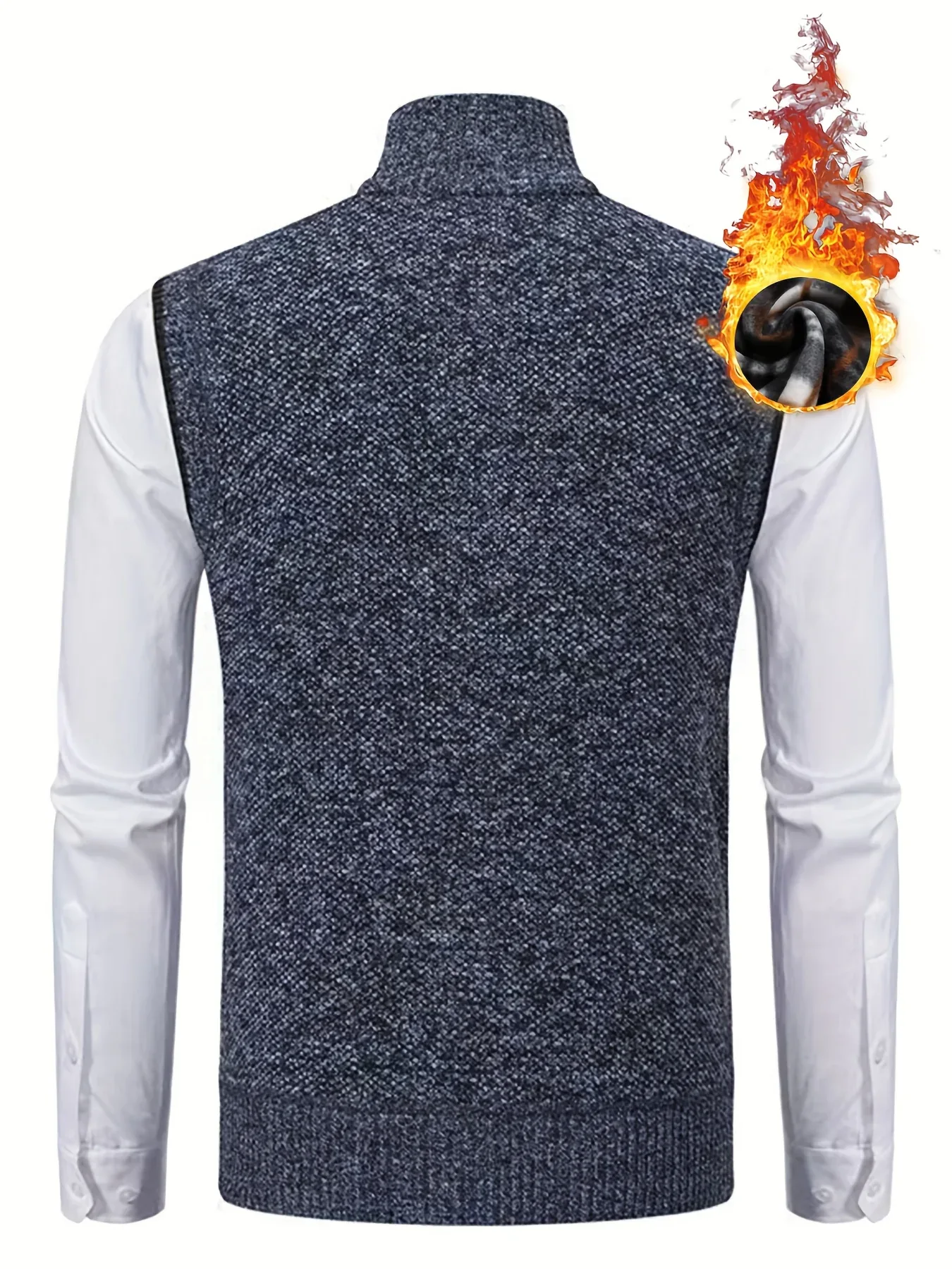 Men's Sleeveless Zip-Front Vest Jacket - Elegant Short-Sleeve Blazer with Collar & Real Pockets, Machine Washable Tailored Fit for Office, Semi-Formal & Casual Wear - Coat (No Belt Required) - Image 9