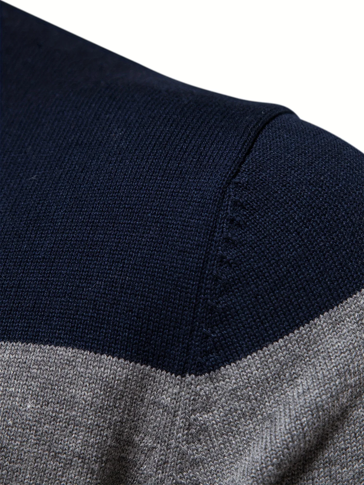 Men'S Thermal Stand Collar Sweater - Winter Knit Sweater with Zipper Closure, Black/Blue/Gray Horizontal Stripes, Regular Fit Pullover for Cold Weather, Formal & Everyday Outfits - Easy Care Sweater for Men, Sweater Zip Up, C - Image 10
