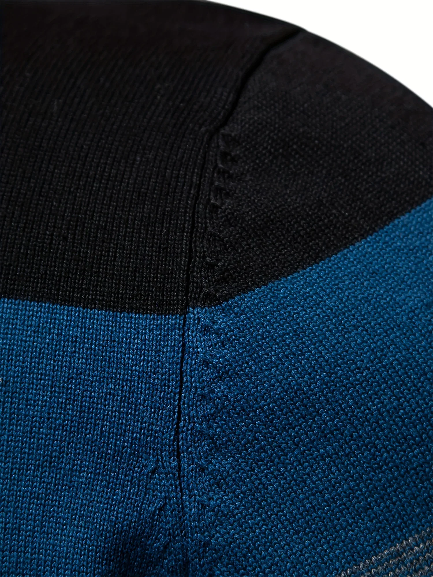 Men'S Thermal Stand Collar Sweater - Winter Knit Sweater with Zipper Closure, Black/Blue/Gray Horizontal Stripes, Regular Fit Pullover for Cold Weather, Formal & Everyday Outfits - Easy Care Sweater for Men, Sweater Zip Up, C - Image 9