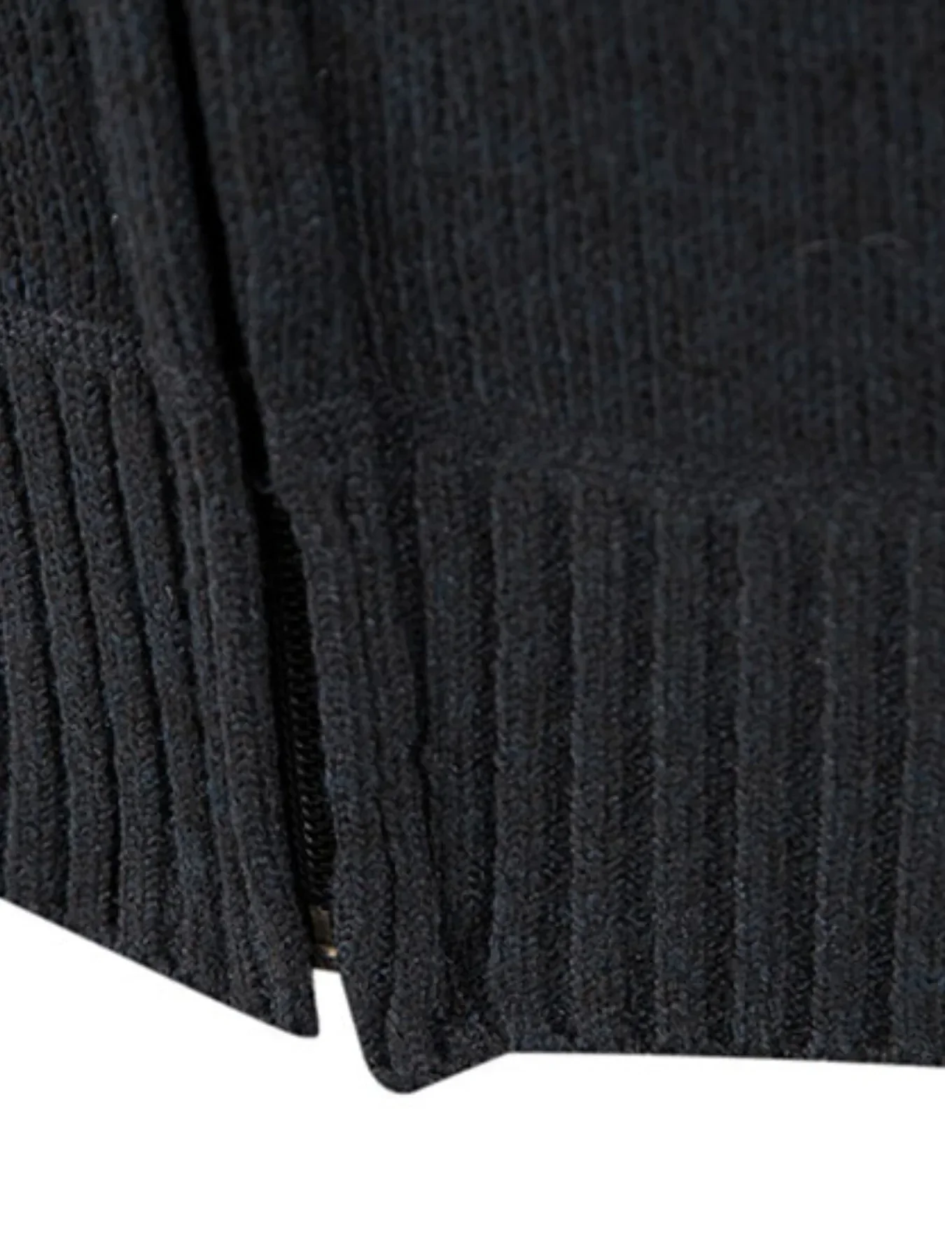 Men'S Thickened Winter Cardigan - Heavyweight Cold Weather Jacket with Stand Collar, Long Sleeve Coat for Formal & Everyday Outfits - Fall/Winter Outerwear in Navy - Image 10