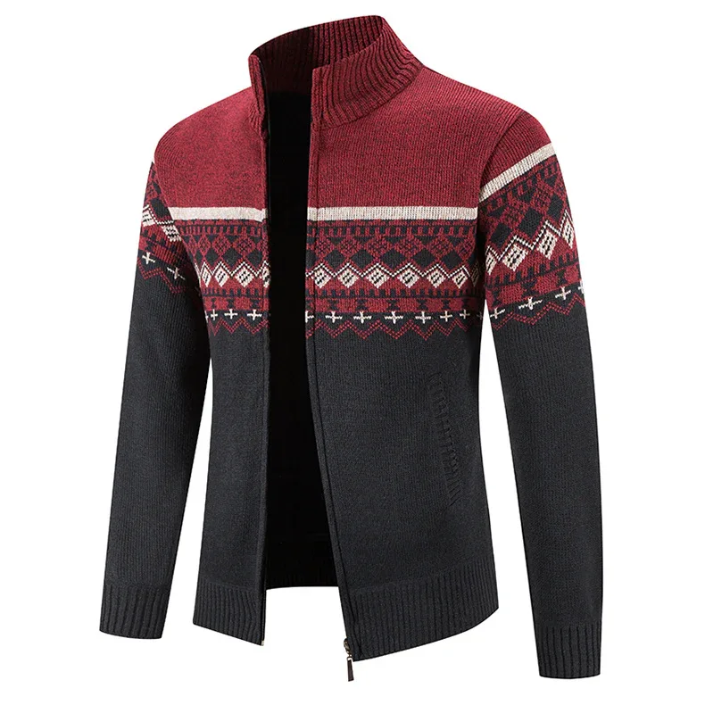 Men'S Thickened Winter Cardigan - Heavyweight Cold Weather Jacket with Stand Collar, Long Sleeve Coat for Formal & Everyday Outfits - Fall/Winter Outerwear in Navy - Image 11