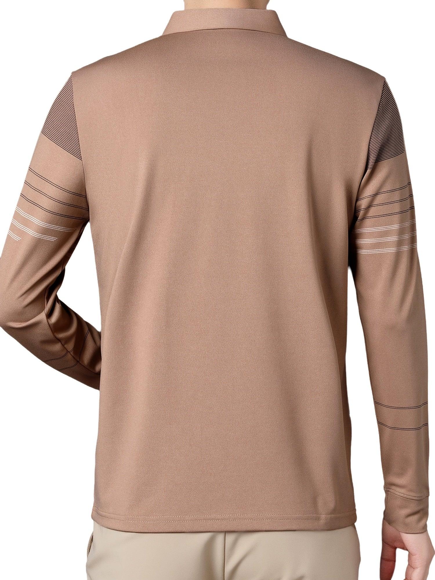 Men's Vintage-Inspired Striped Shirt with Chest Pocket - Breathable, Long Sleeve, Button Detail for Golf & Outdoor Activities - Image 10