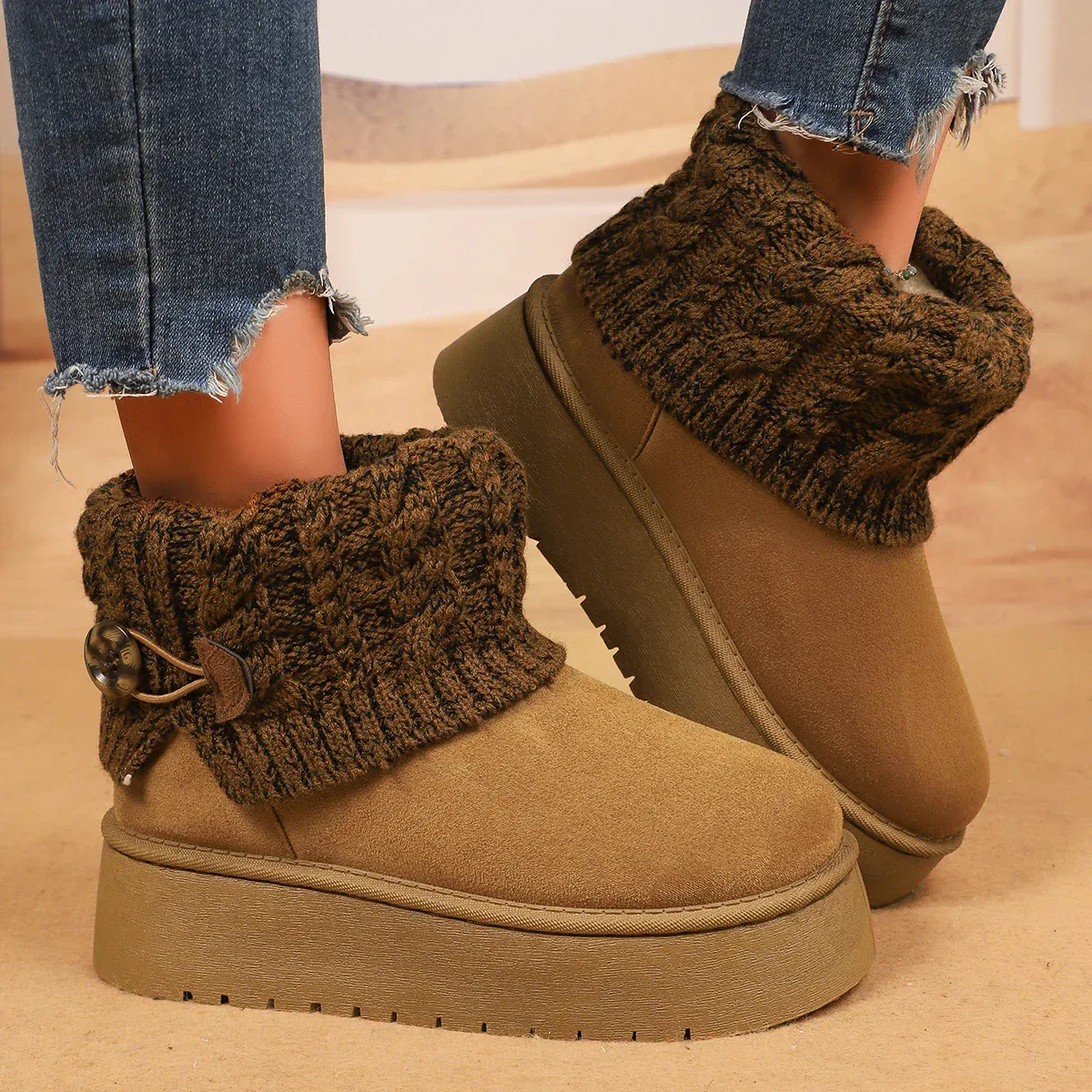 New boots women's 2025 non-slip warm thickened snow velvet short boots winter short cotton shoes - Image 5