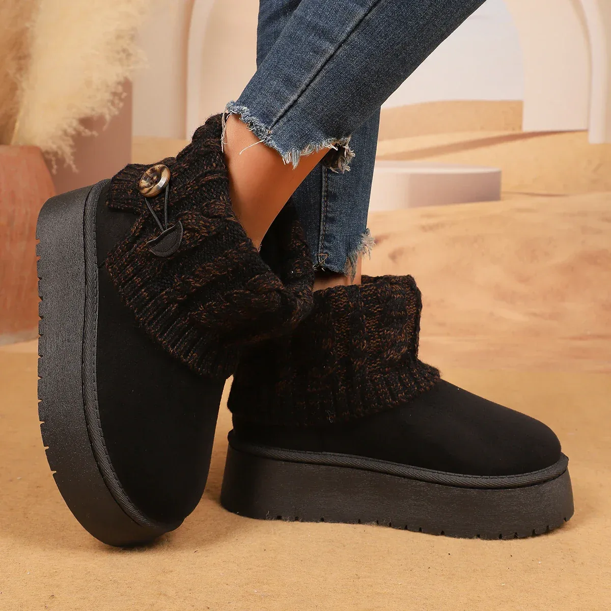 New boots women's 2025 non-slip warm thickened snow velvet short boots winter short cotton shoes - Image 6
