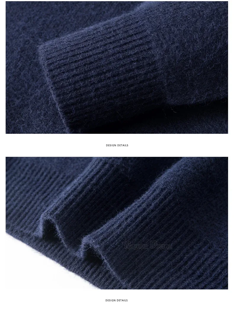 New Men Cashmere Sweater for Warm Comfort Knitted Long Sleeved O-neck Zipper Pullover Alpaca Sweater Male Brand - Image 16