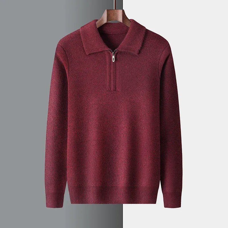 New Men Cashmere Sweater for Warm Comfort Knitted Long Sleeved O-neck Zipper Pullover Alpaca Sweater Male Brand - Image 18