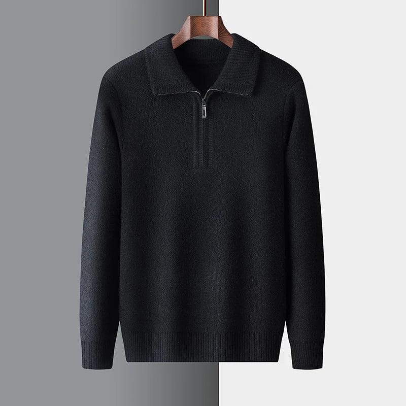 New Men Cashmere Sweater for Warm Comfort Knitted Long Sleeved O-neck Zipper Pullover Alpaca Sweater Male Brand - Image 20