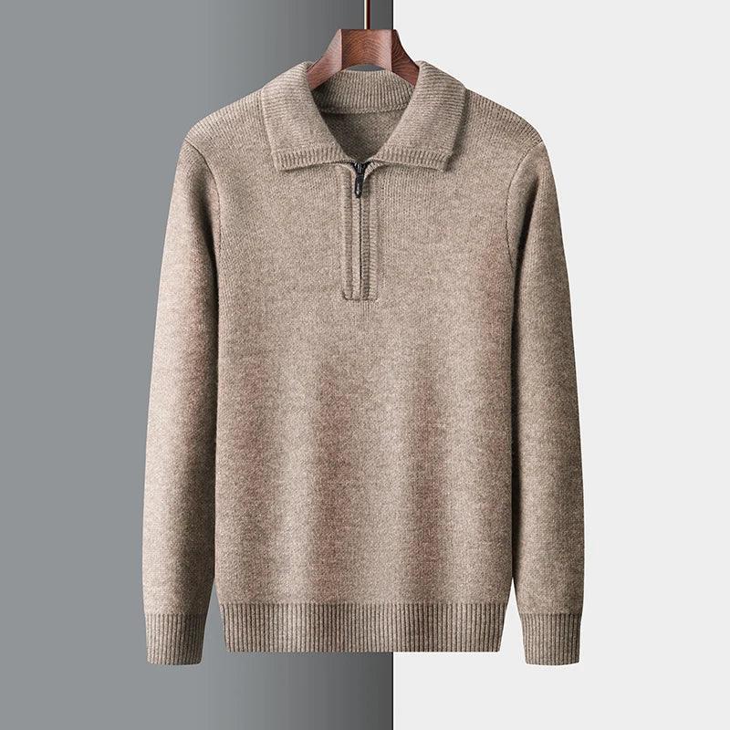 New Men Cashmere Sweater for Warm Comfort Knitted Long Sleeved O-neck Zipper Pullover Alpaca Sweater Male Brand - Image 21