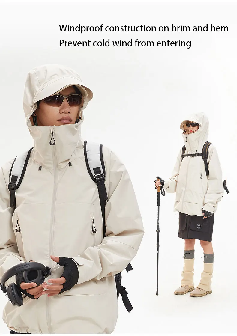 New Men Waterproof Hiking Jacket Women Windproof Sports Coat High Quality Hooded Jacket Outdoor Ride Climbing Running Jacket - Image 10