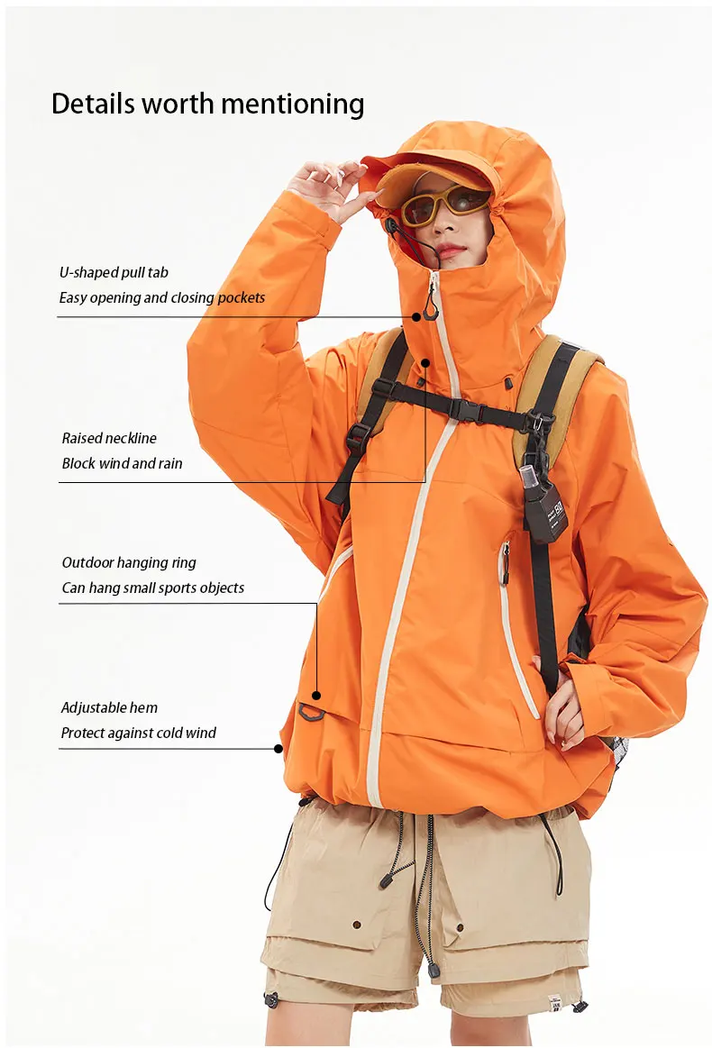 New Men Waterproof Hiking Jacket Women Windproof Sports Coat High Quality Hooded Jacket Outdoor Ride Climbing Running Jacket - Image 12