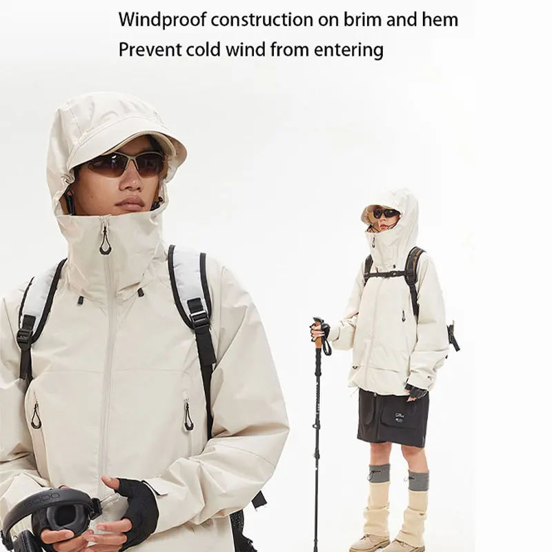 New Men Waterproof Hiking Jacket Women Windproof Sports Coat High Quality Hooded Jacket Outdoor Ride Climbing Running Jacket - Image 4