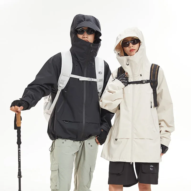 New Men Waterproof Hiking Jacket Women Windproof Sports Coat High Quality Hooded Jacket Outdoor Ride Climbing Running Jacket - Image 6