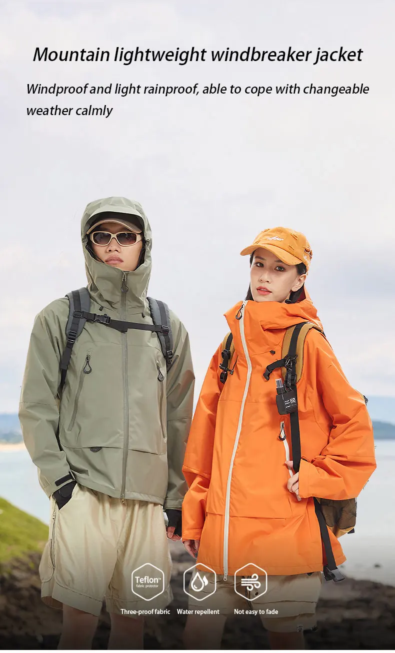 New Men Waterproof Hiking Jacket Women Windproof Sports Coat High Quality Hooded Jacket Outdoor Ride Climbing Running Jacket - Image 7