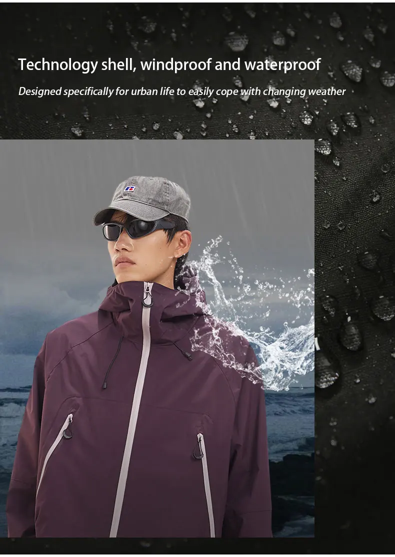 New Men Waterproof Hiking Jacket Women Windproof Sports Coat High Quality Hooded Jacket Outdoor Ride Climbing Running Jacket - Image 9