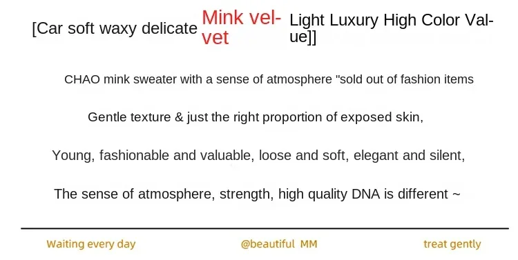 New Women's Clothing For Autumn/Winter 2024 100% Mink Plush Turtleneck Pullover Sweater Ladies Cashmere Sweater Dbr-018 - Image 15