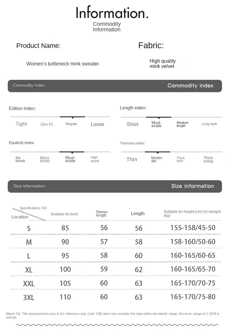 New Women's Clothing For Autumn/Winter 2024 100% Mink Plush Turtleneck Pullover Sweater Ladies Cashmere Sweater Dbr-018 - Image 7