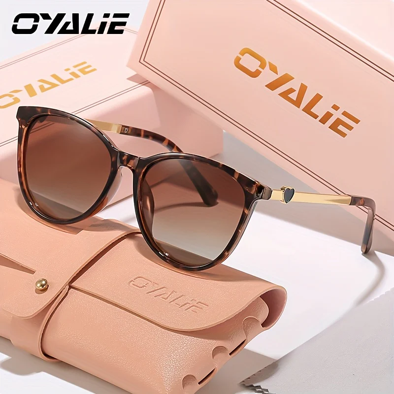 OYALIE Women's Retro Cat Eye Fashion Glasses, Trendy Design with Love embellished Metal Legs, Suitable for Daily Wear and Party Use - Image 5