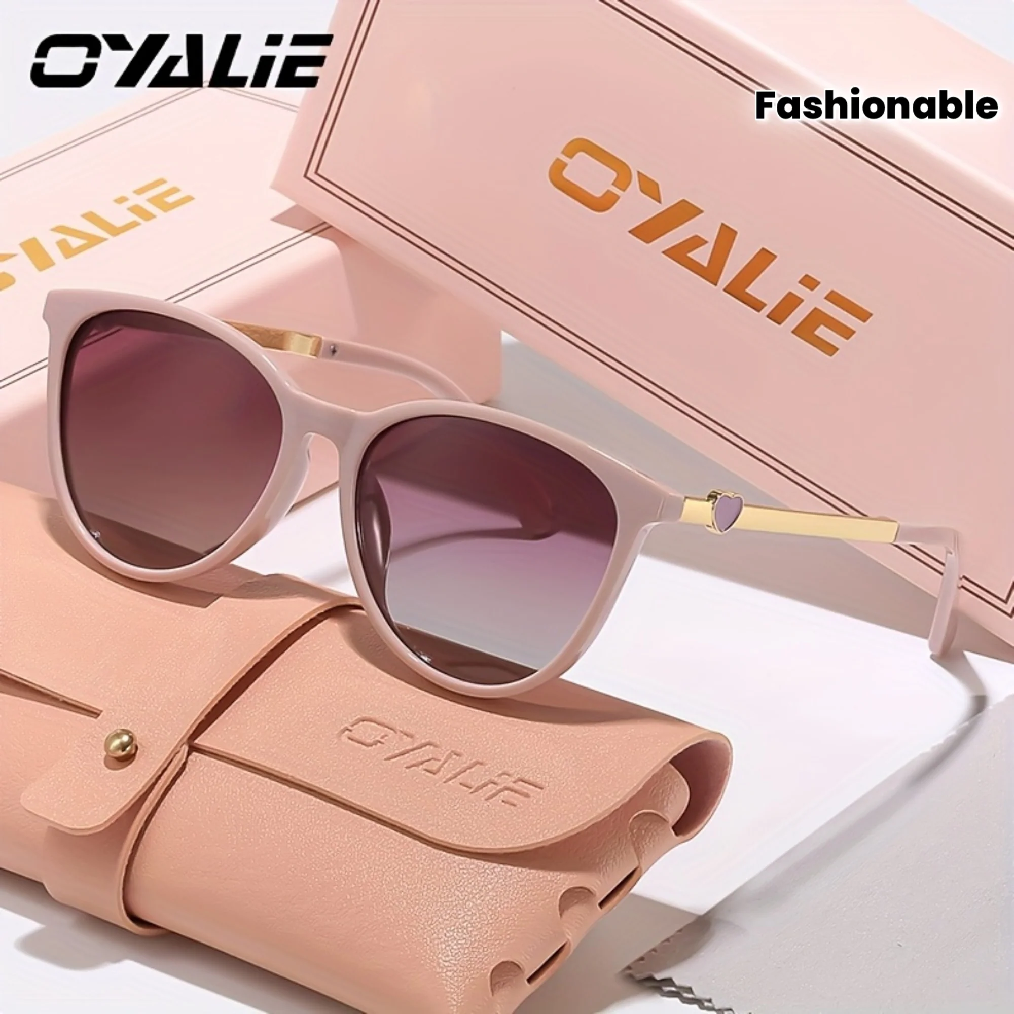 OYALIE Women's Retro Cat Eye Fashion Glasses, Trendy Design with Love embellished Metal Legs, Suitable for Daily Wear and Party Use - Image 6