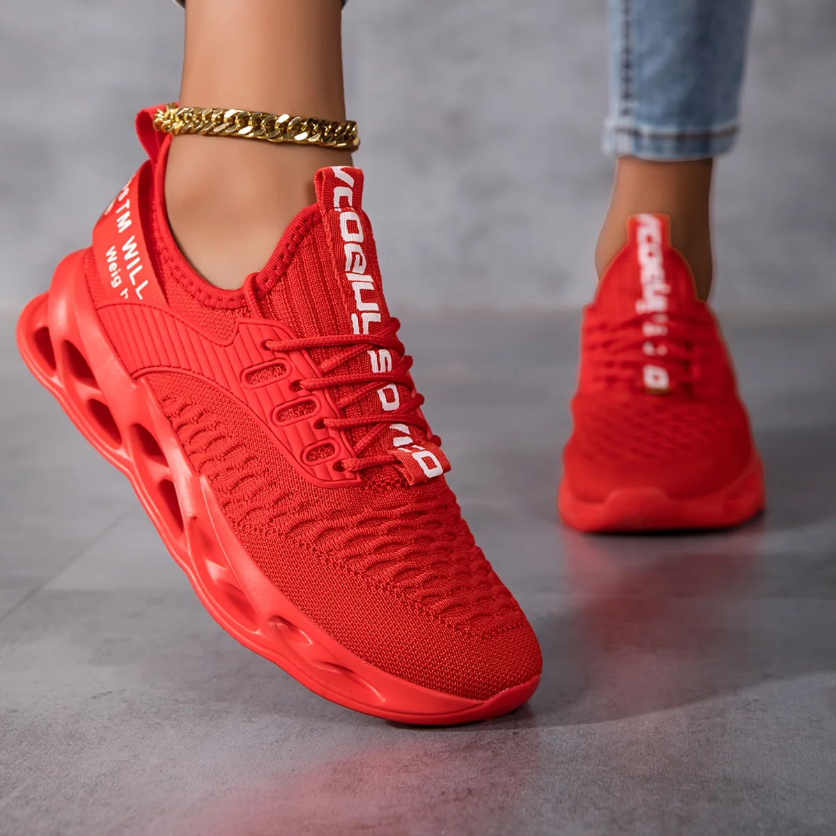 Pink Comfortable Trendy Hollow-Out Sole Women's Shoes, Couple's Shock-Absorbing Rebound All-Season New Breathable Commuter Casual Fashion Versatile Sneakers, Affordable Large-Size Women's Sneakers, Women's Running Shoes, Women's Tennis Shoes - Image 17