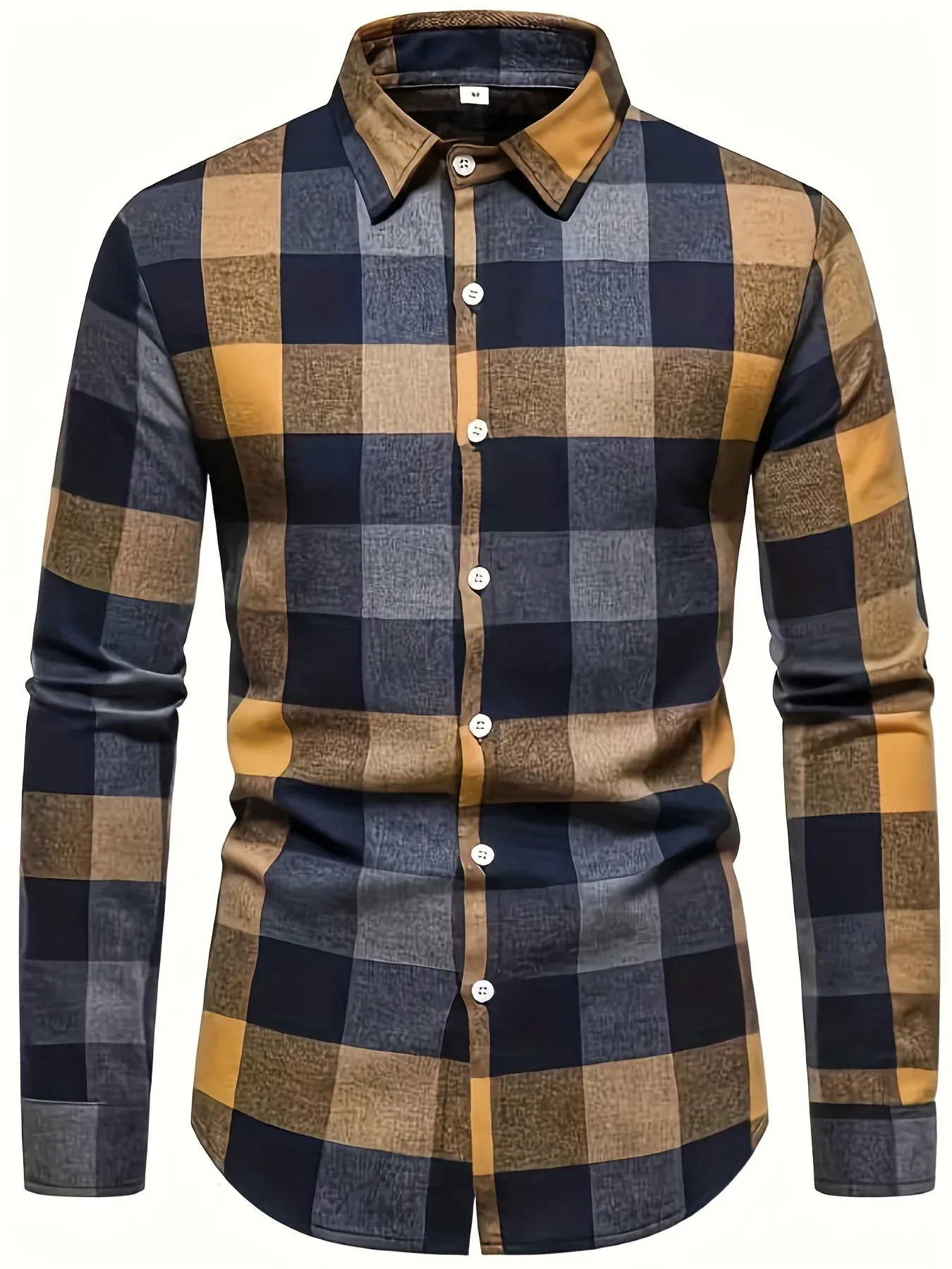 Plaid Pattern Men's Casual Retro Long Sleeve Button Up Shirt For Spring Fall Outdoor