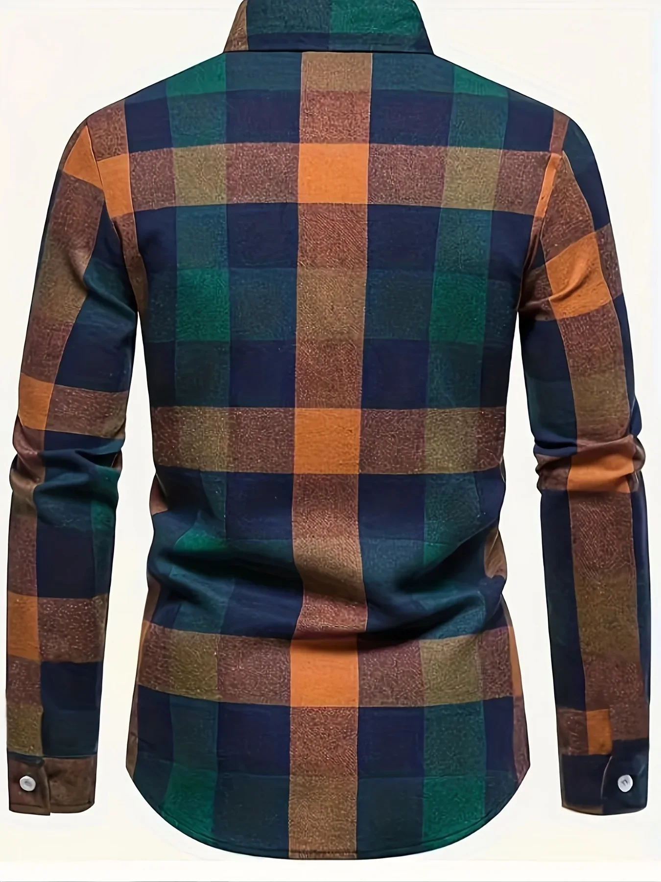 Plaid Pattern Men's Casual Retro Long Sleeve Button Up Shirt For Spring Fall Outdoor - Image 5