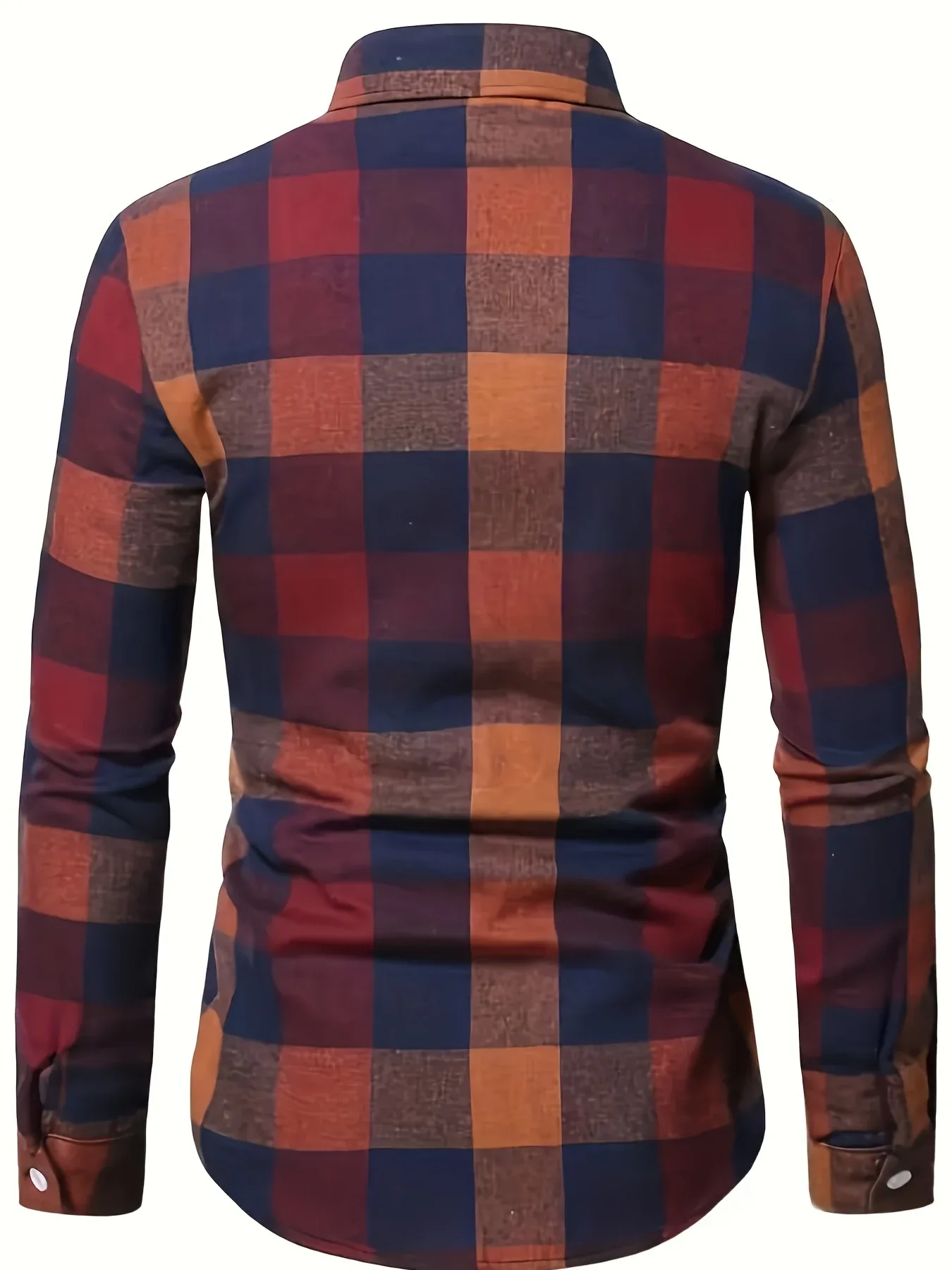 Plaid Pattern Men's Casual Retro Long Sleeve Button Up Shirt For Spring Fall Outdoor - Image 6