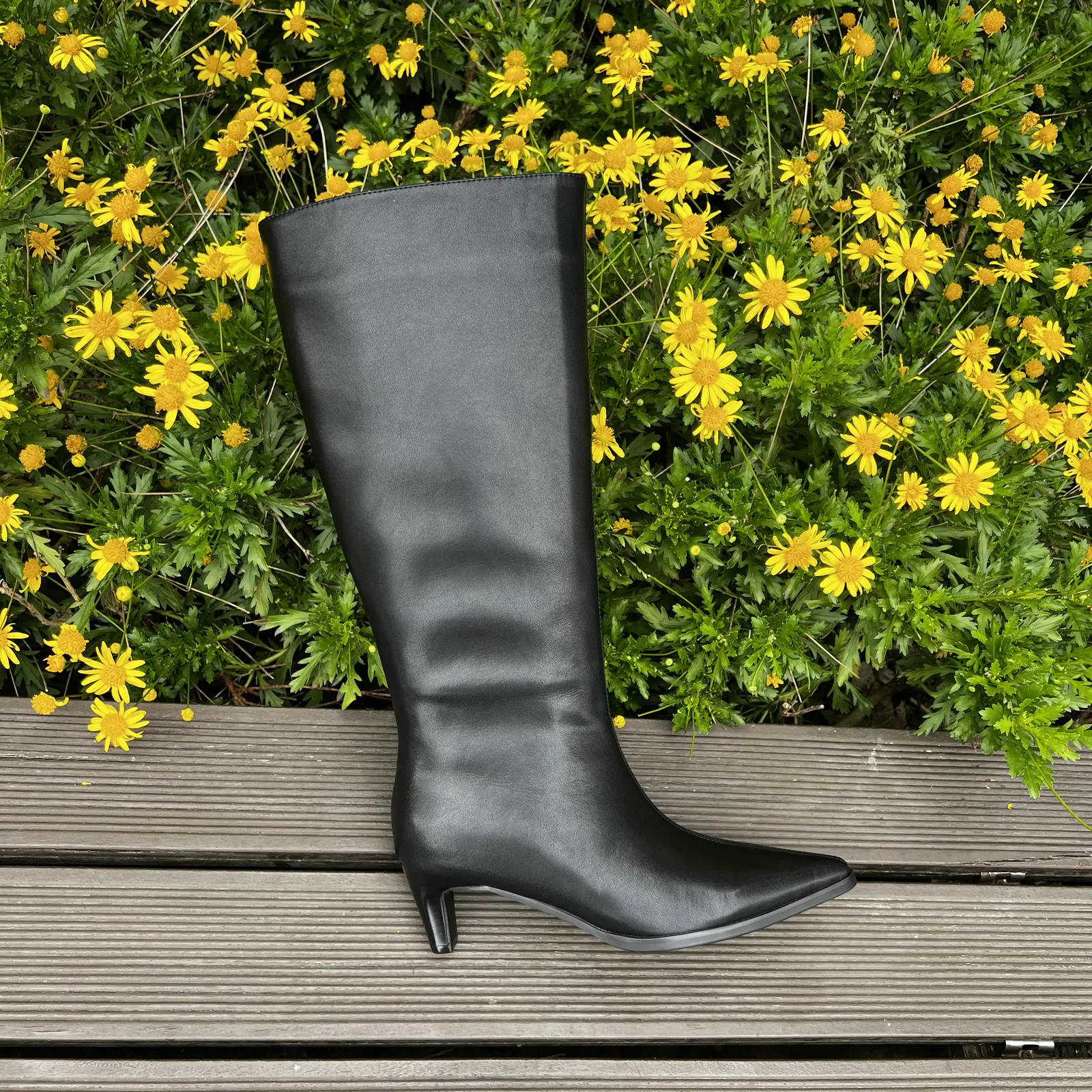 QUTAA Fashion Winter Women Knee High Boots Cow Suede Autumn Shoes Pointed Toe Buckles Chunky High Heels Motorcycle Boots 34-43 - Image 19