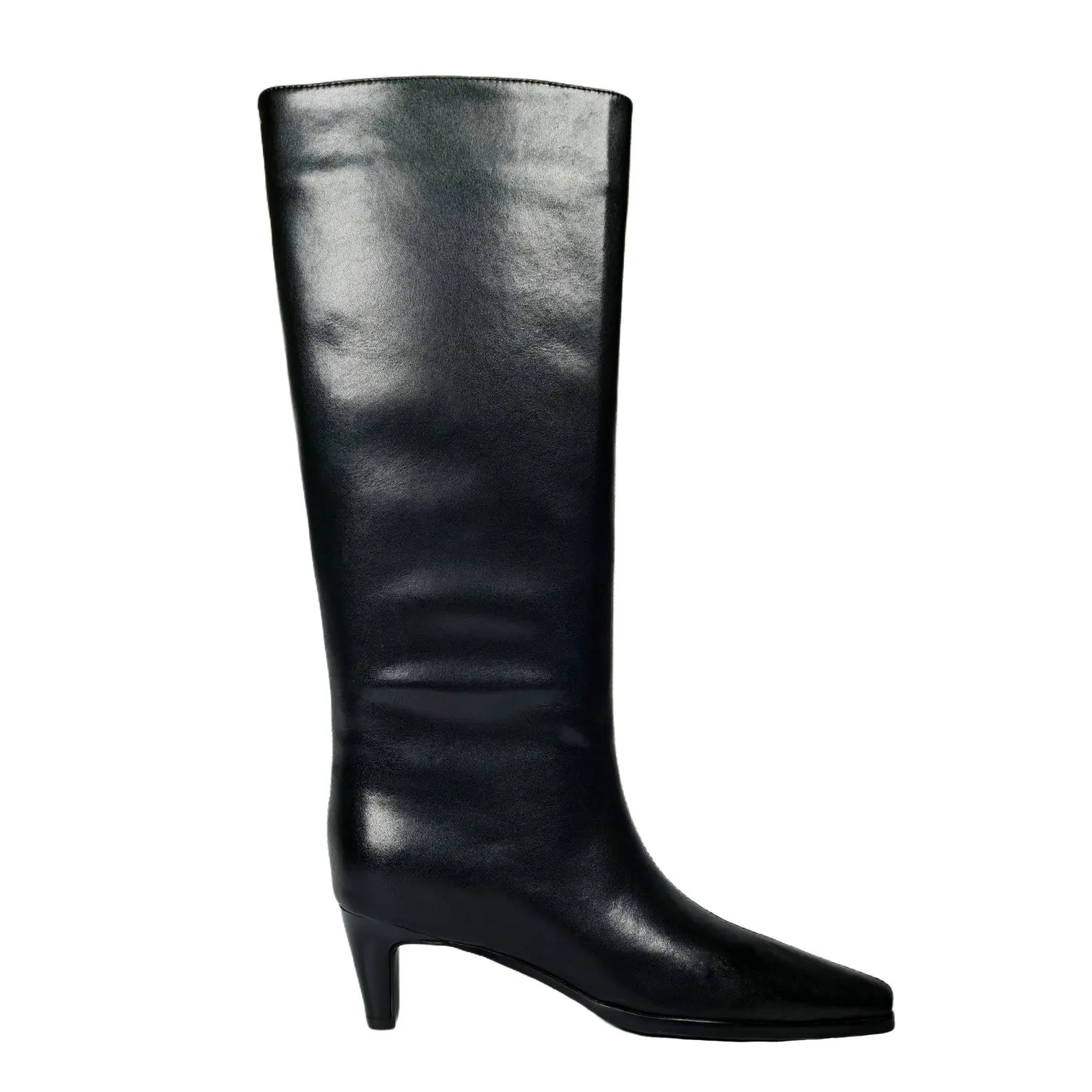 QUTAA Fashion Winter Women Knee High Boots Cow Suede Autumn Shoes Pointed Toe Buckles Chunky High Heels Motorcycle Boots 34-43 - Image 41