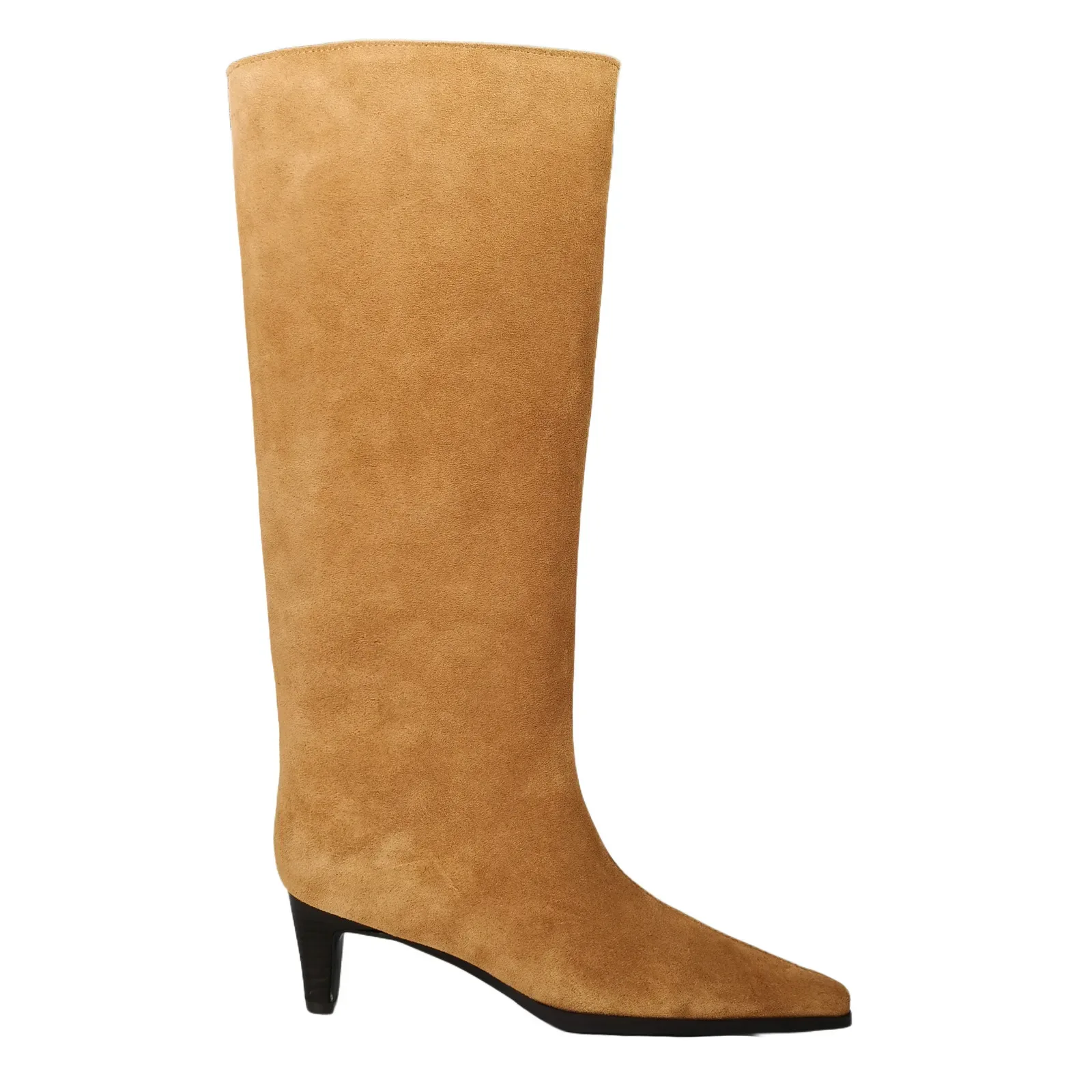 QUTAA Fashion Winter Women Knee High Boots Cow Suede Autumn Shoes Pointed Toe Buckles Chunky High Heels Motorcycle Boots 34-43 - Image 44