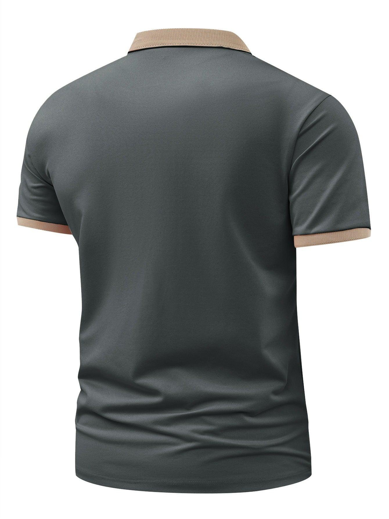 R.M.Williams Men'S Casual Summer Shirt - Beige with Green Collar & Cuffs, Button-Up Collar, Short Sleeve, Regular Fit for Gym, Outdoor Activities & Casual Attire, Gym Apparel, Classic Collar Design, Comfortable Fit - Image 9
