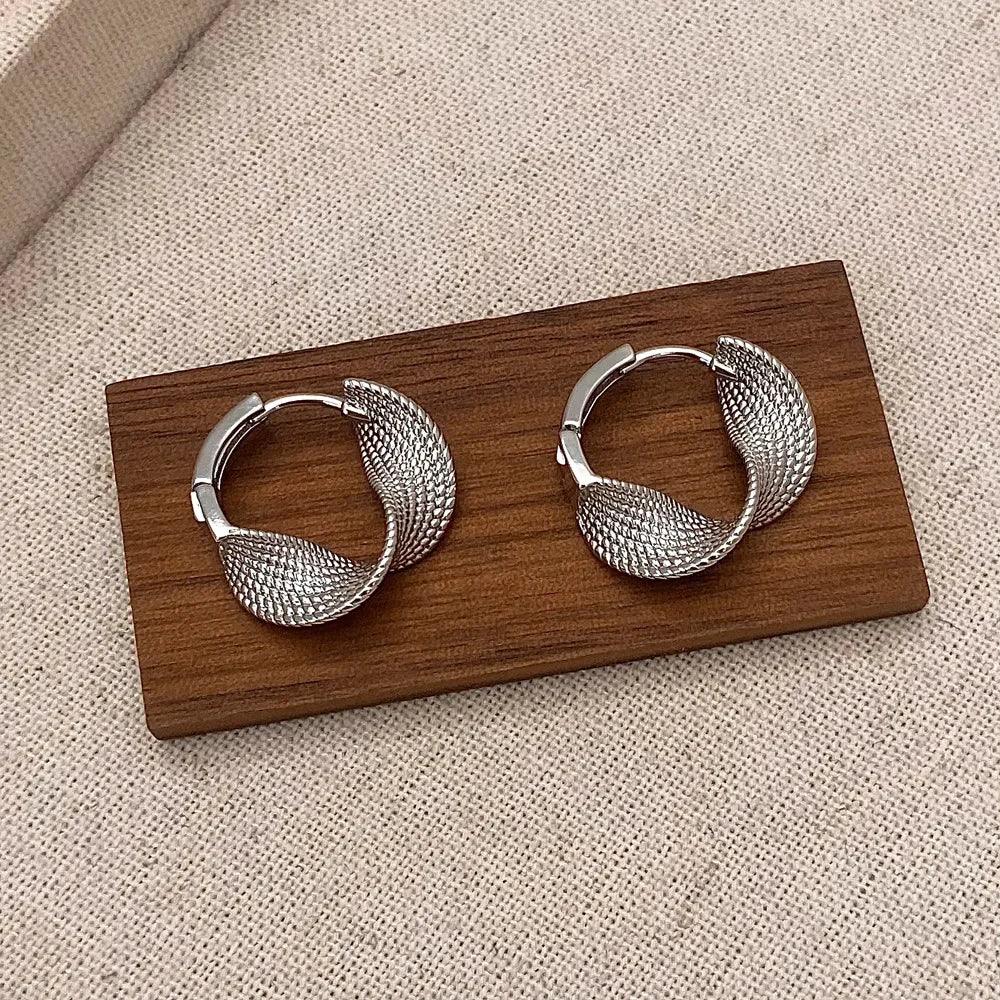 Real 925 Sterling Silver 14K Gold Twisted Wrinkled Round Hoop Earrings for Women Minimalist Trendy Fine Jewelry Accessories - Image 11