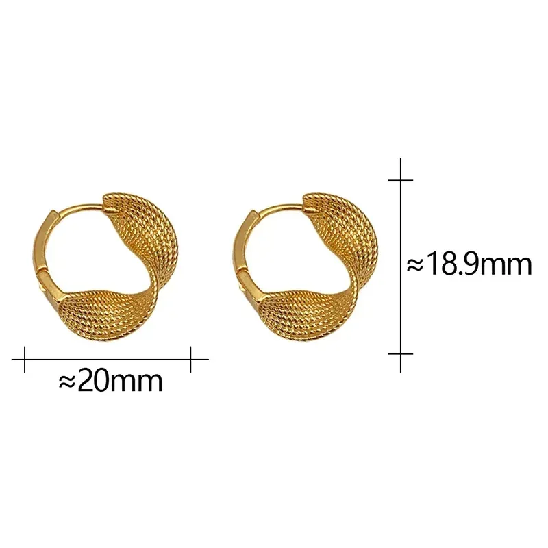 Real 925 Sterling Silver 14K Gold Twisted Wrinkled Round Hoop Earrings for Women Minimalist Trendy Fine Jewelry Accessories - Image 5