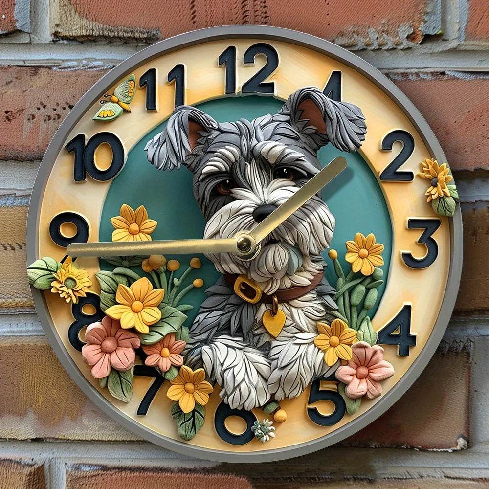 SchnauzerSilen t Wall Clock - Image 3