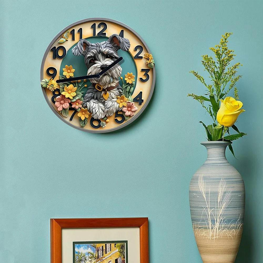 SchnauzerSilen t Wall Clock - Image 4