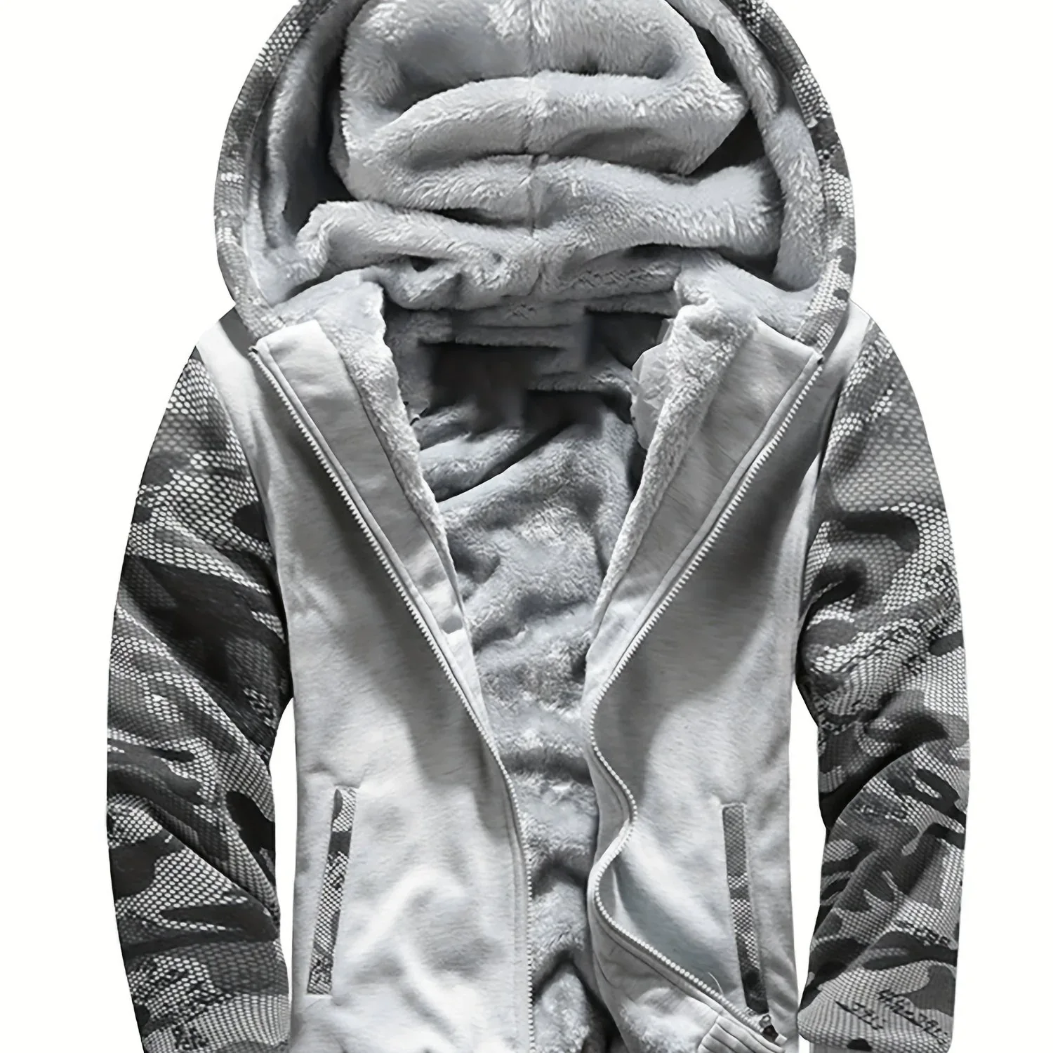 Sherpa-Lined Zip Hoodie Jacket - Image 25