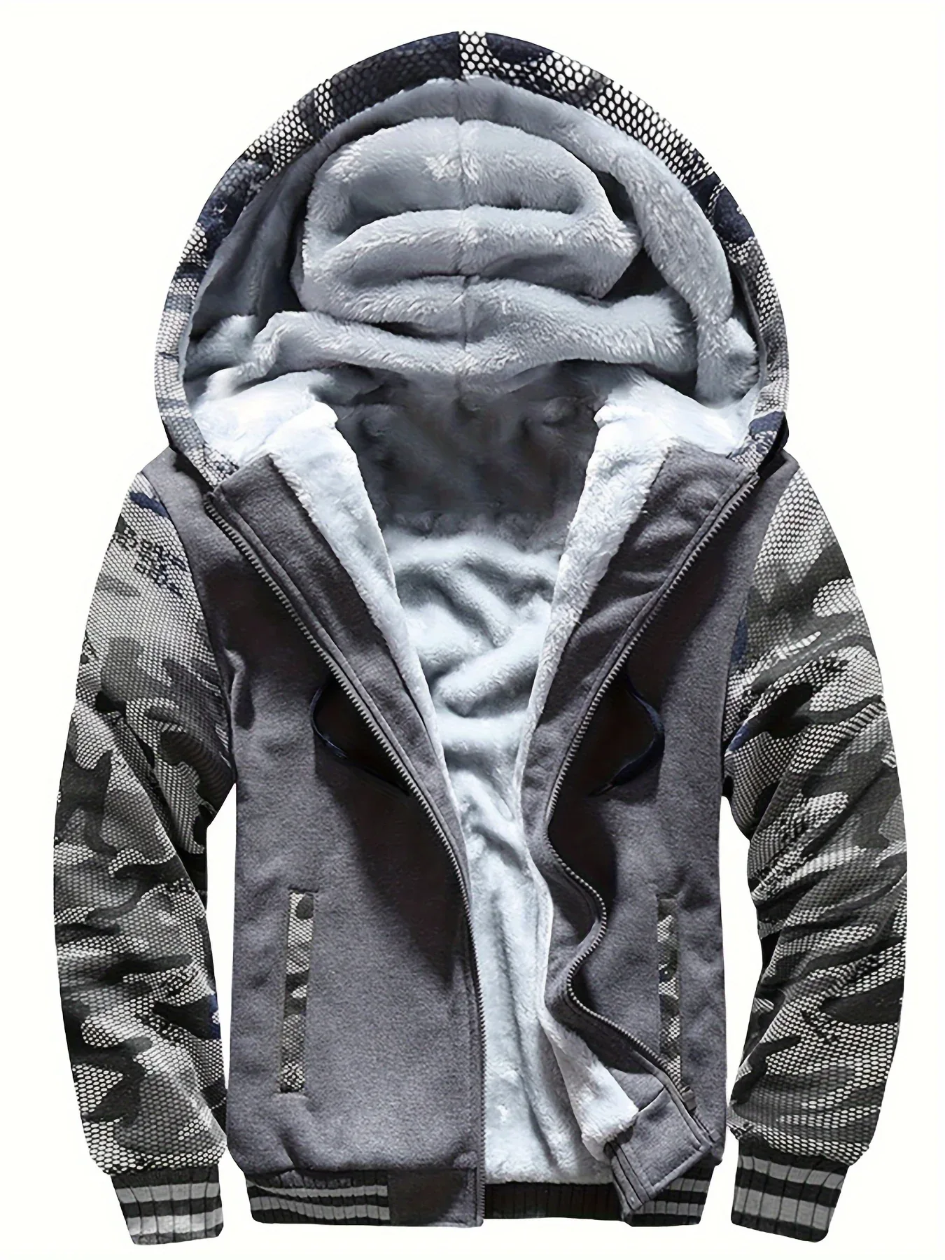 Sherpa-Lined Zip Hoodie Jacket - Image 35