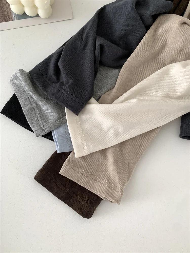 Silk Wool Splice Long Sleeve T-shirt Women Spring Summer Thin Soft Waxy Fit Solid Color Backing Top - Image 11