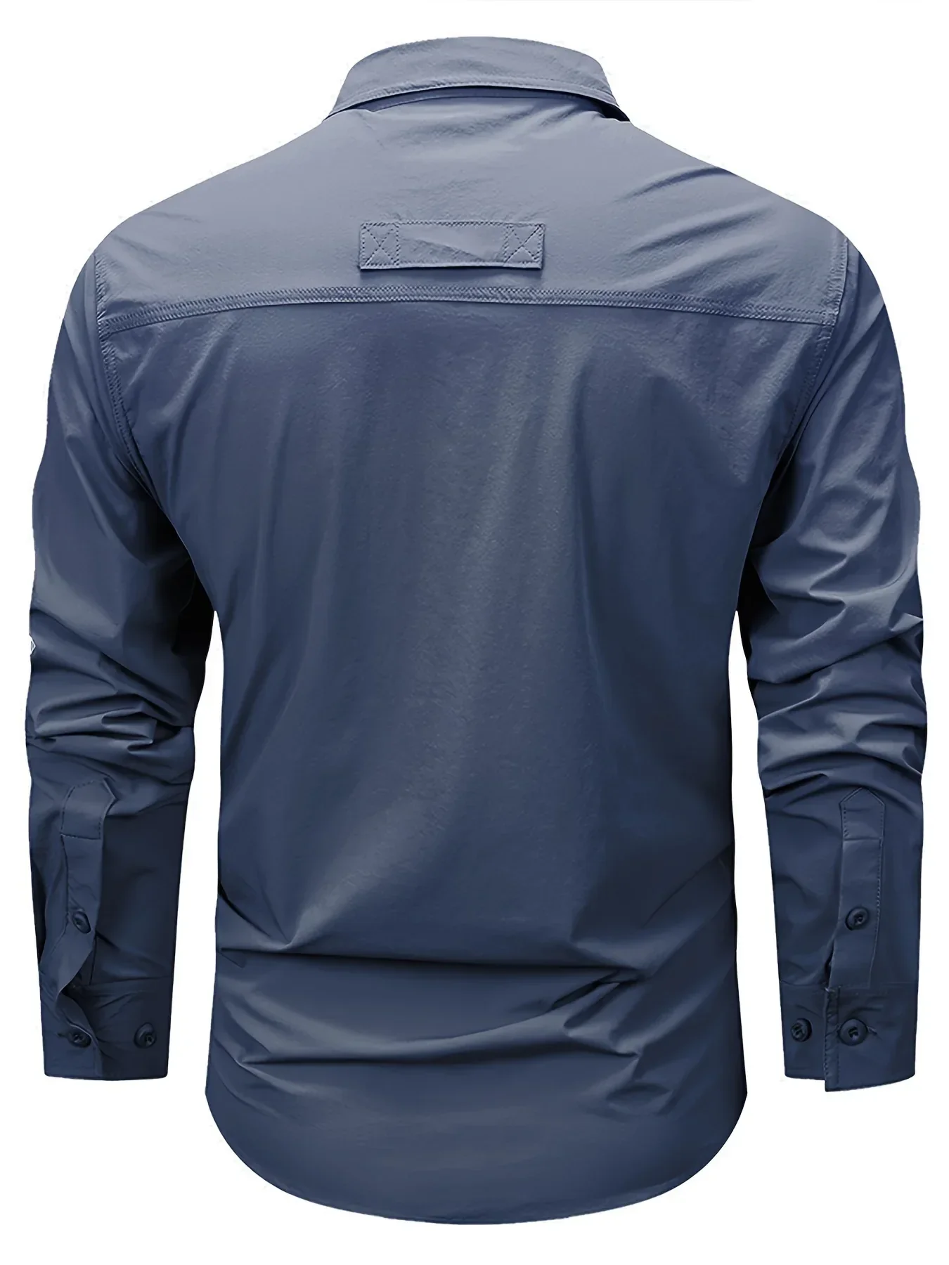 Spring And Autumn Casual Men's Long Sleeve Sunscreen Quick-drying Shirt With Multi-pockets For Outdoor Fishing - Image 10