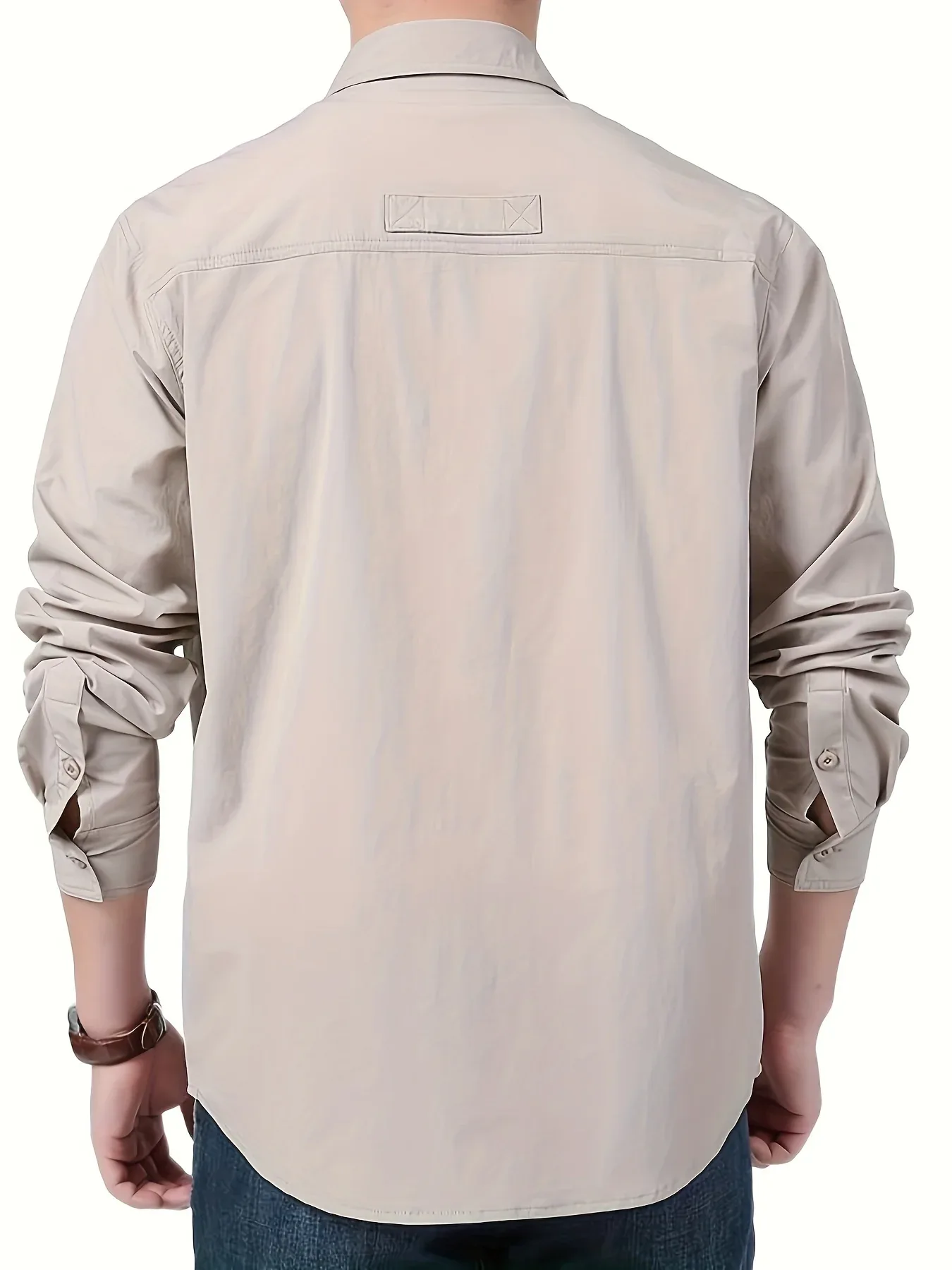 Spring And Autumn Casual Men's Long Sleeve Sunscreen Quick-drying Shirt With Multi-pockets For Outdoor Fishing - Image 12
