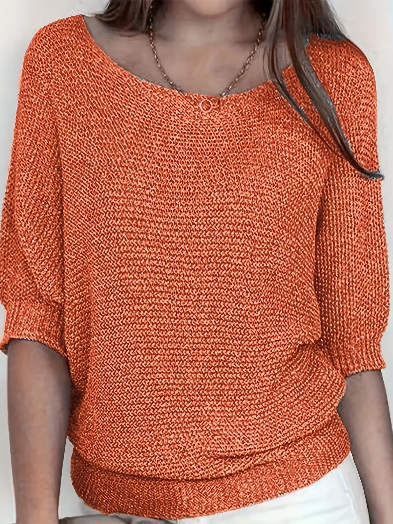 Textured Knit Scoop Neck Pullover - Image 17