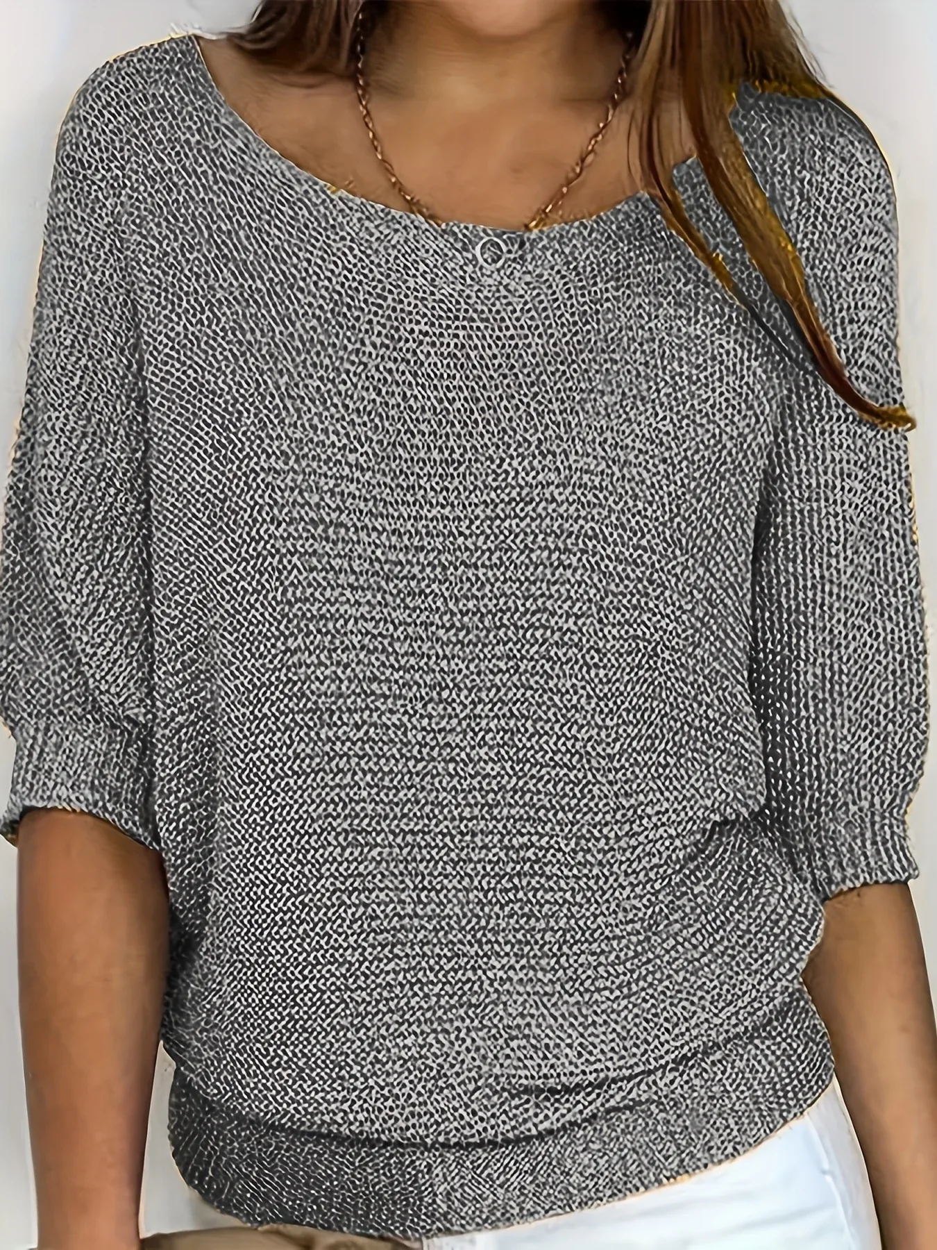 Textured Knit Scoop Neck Pullover - Image 18