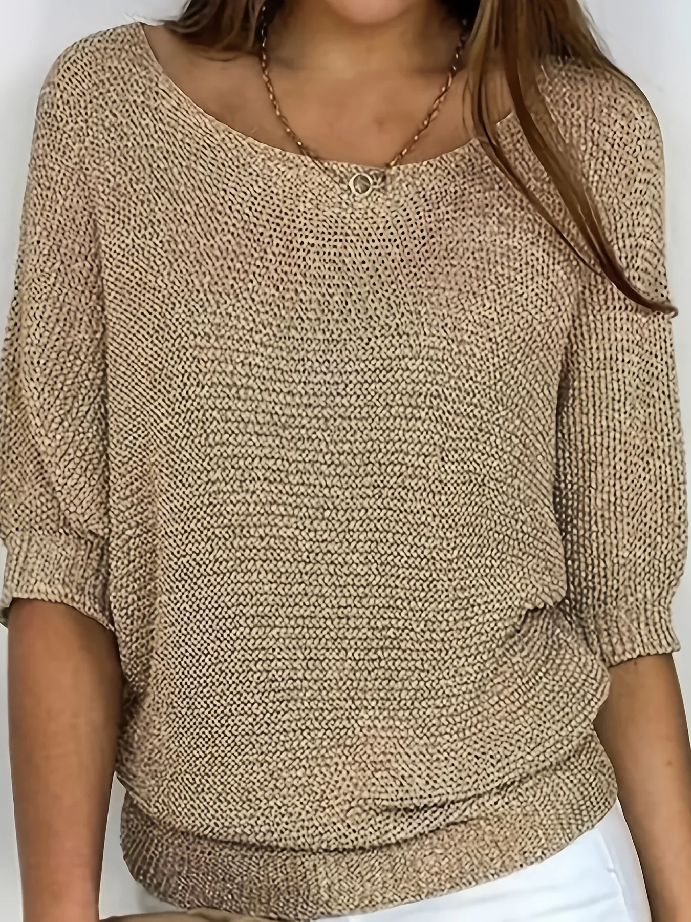 Textured Knit Scoop Neck Pullover - Image 20