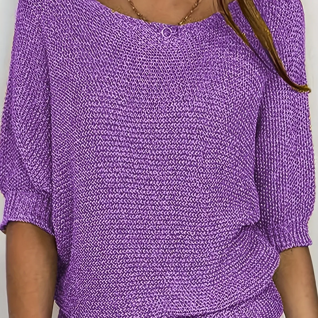 Textured Knit Scoop Neck Pullover - Image 3