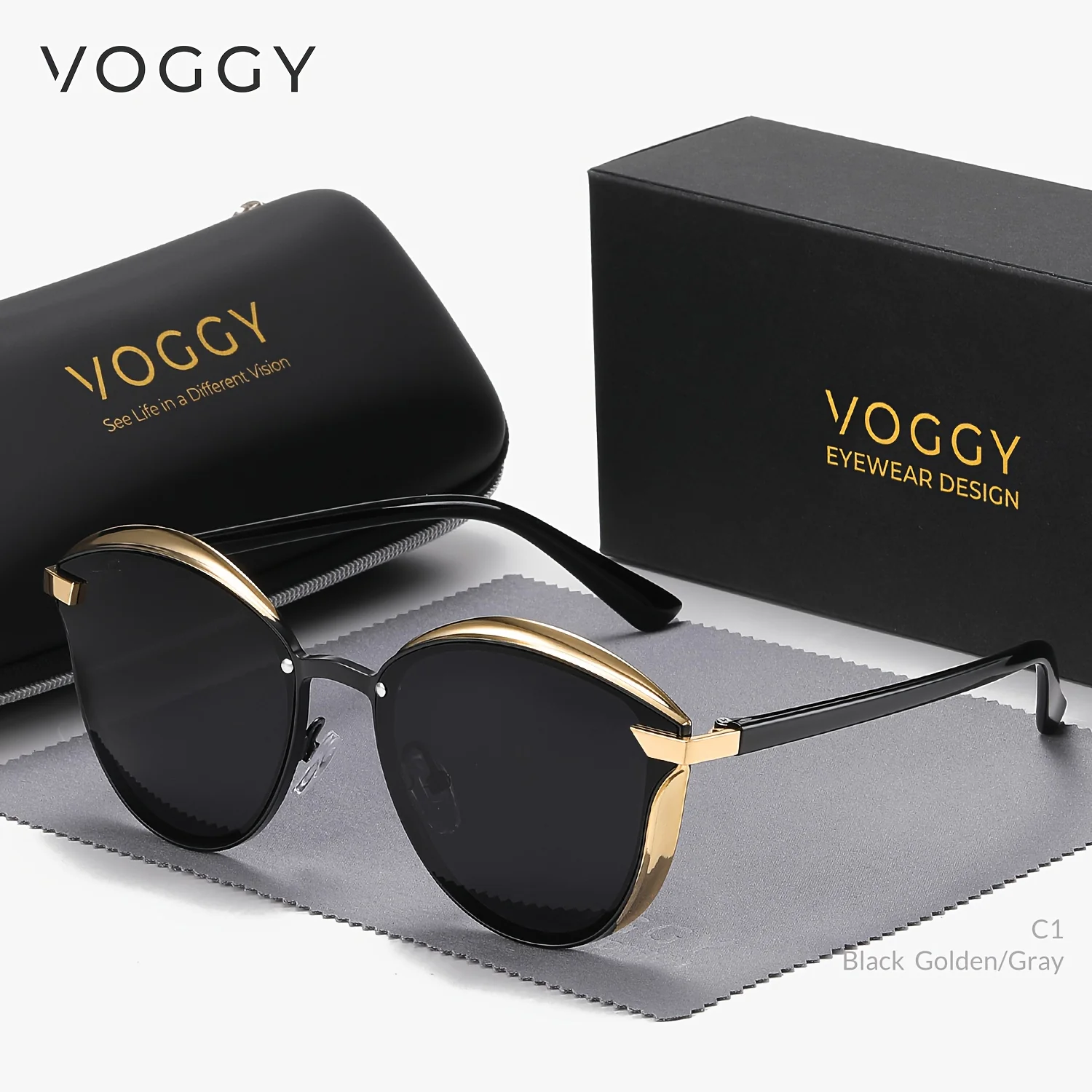 [sunglasses]VOGGY Retro Butterfly Polarized Sunglasses - UV Protection, Metal Frame for Men & Women - Perfect for Driving, Hiking, Cycling, Fishing, Travel & Parties, Gifts - Image 3