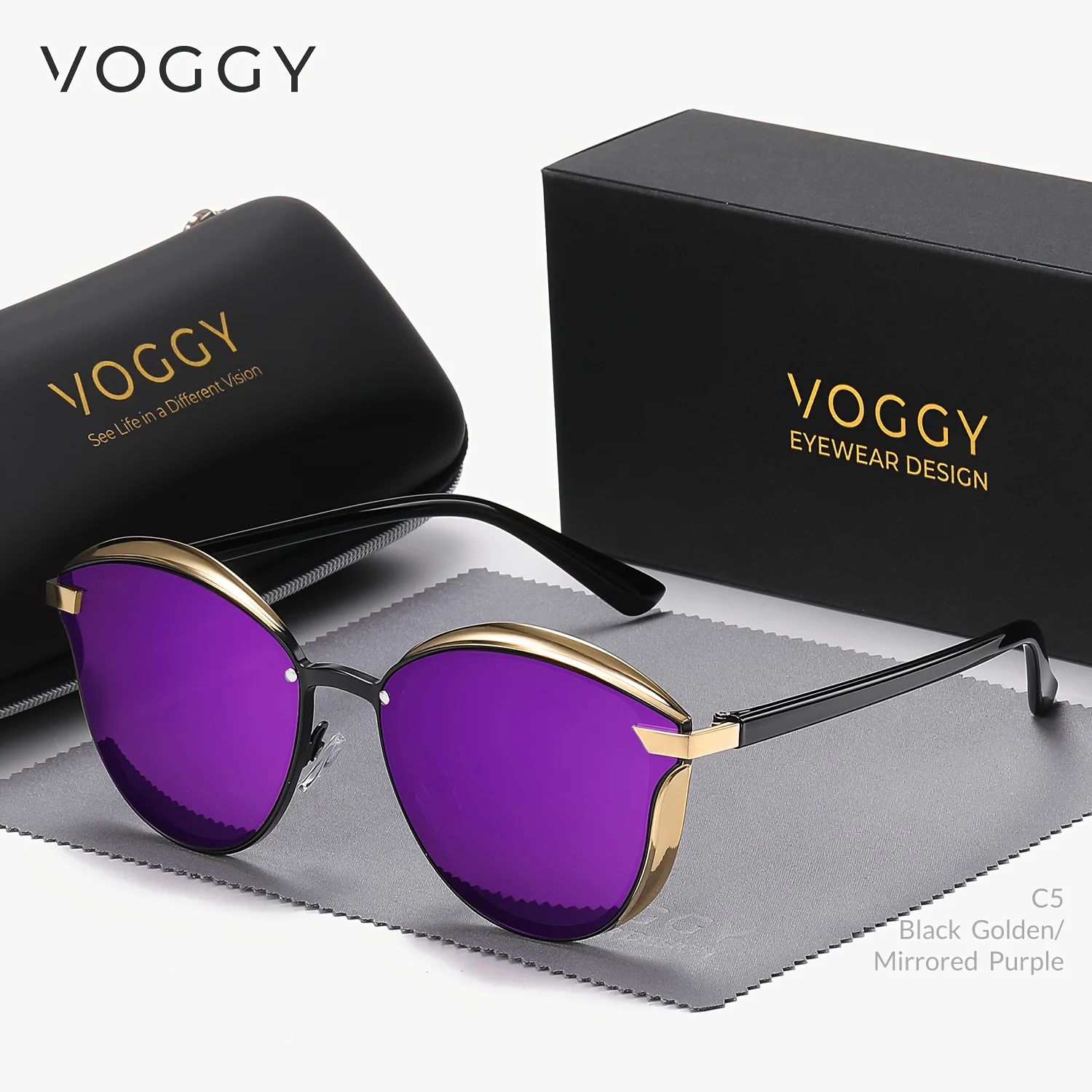 [sunglasses]VOGGY Retro Butterfly Polarized Sunglasses - UV Protection, Metal Frame for Men & Women - Perfect for Driving, Hiking, Cycling, Fishing, Travel & Parties, Gifts - Image 4